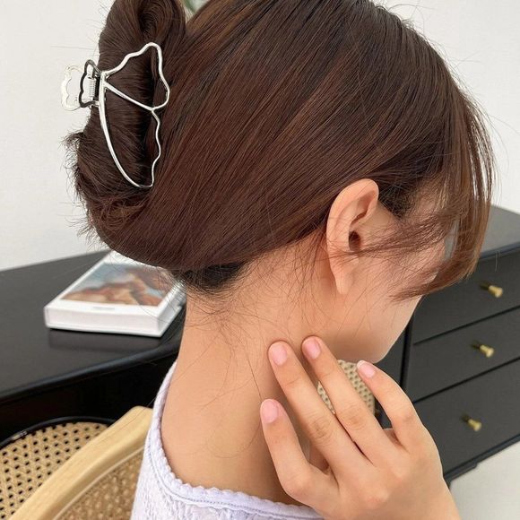 7/$35 Silver Color Butterfly Hair Claw Clip - Picture 5 of 8